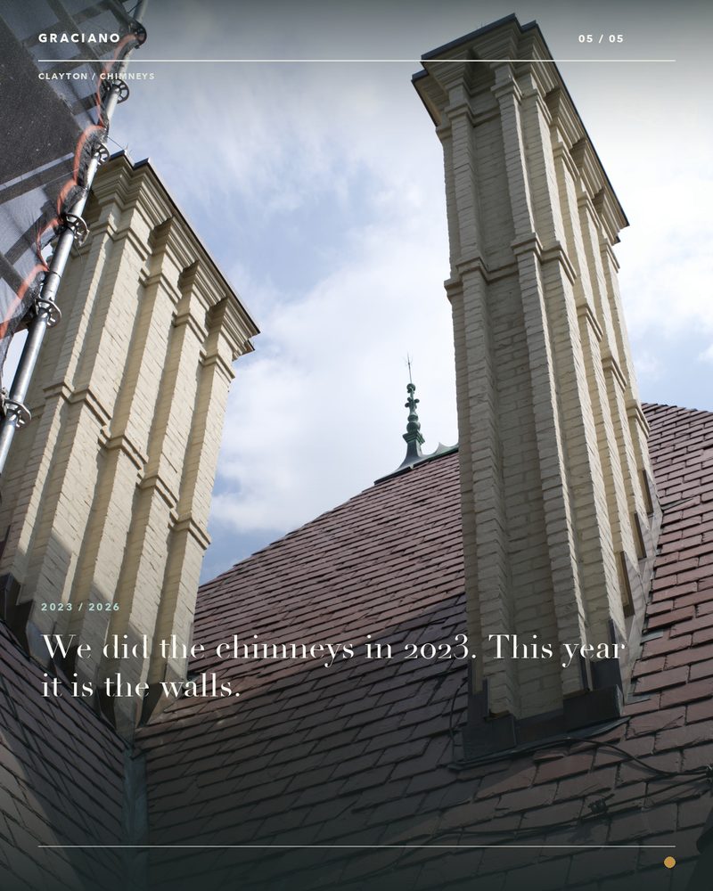 Instagram post: the restored chimneys at Clayton