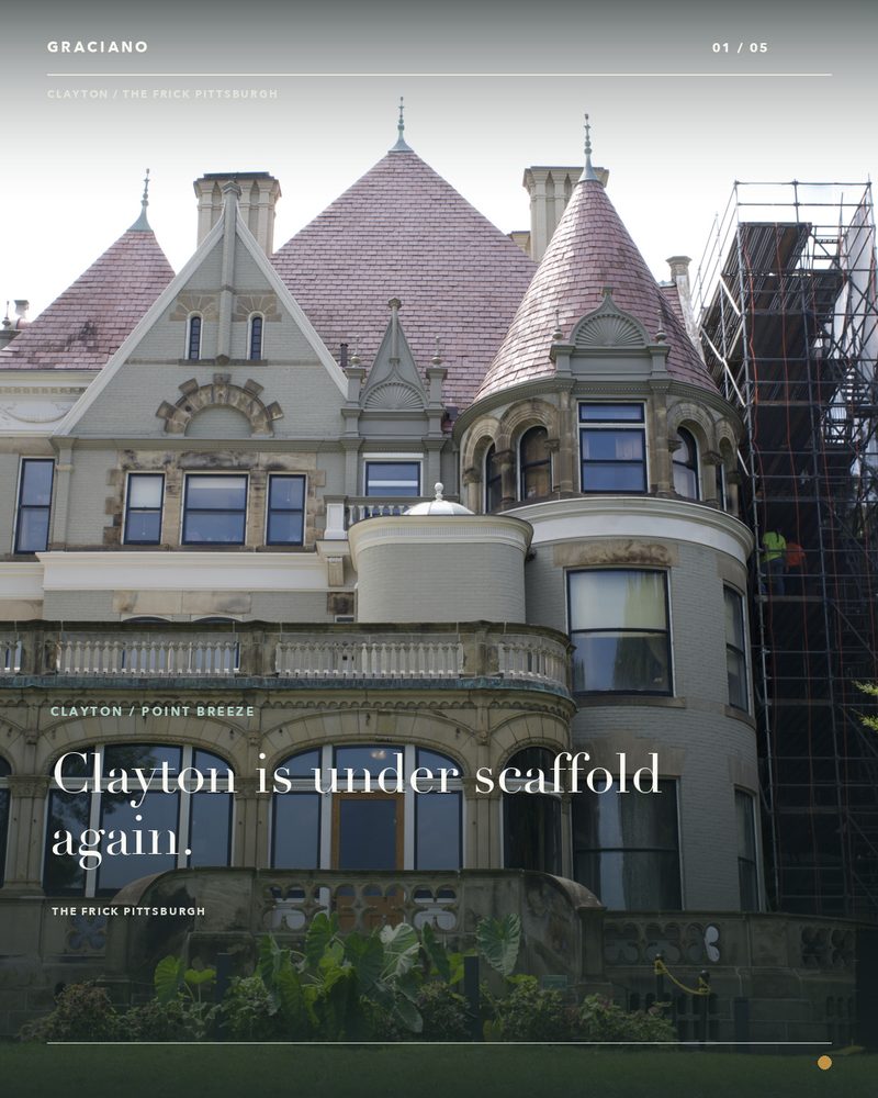 Instagram post: Clayton is under scaffold again