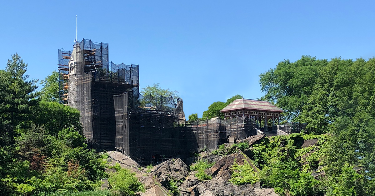 Belvedere Castle before restoration by Graciano Corporation
